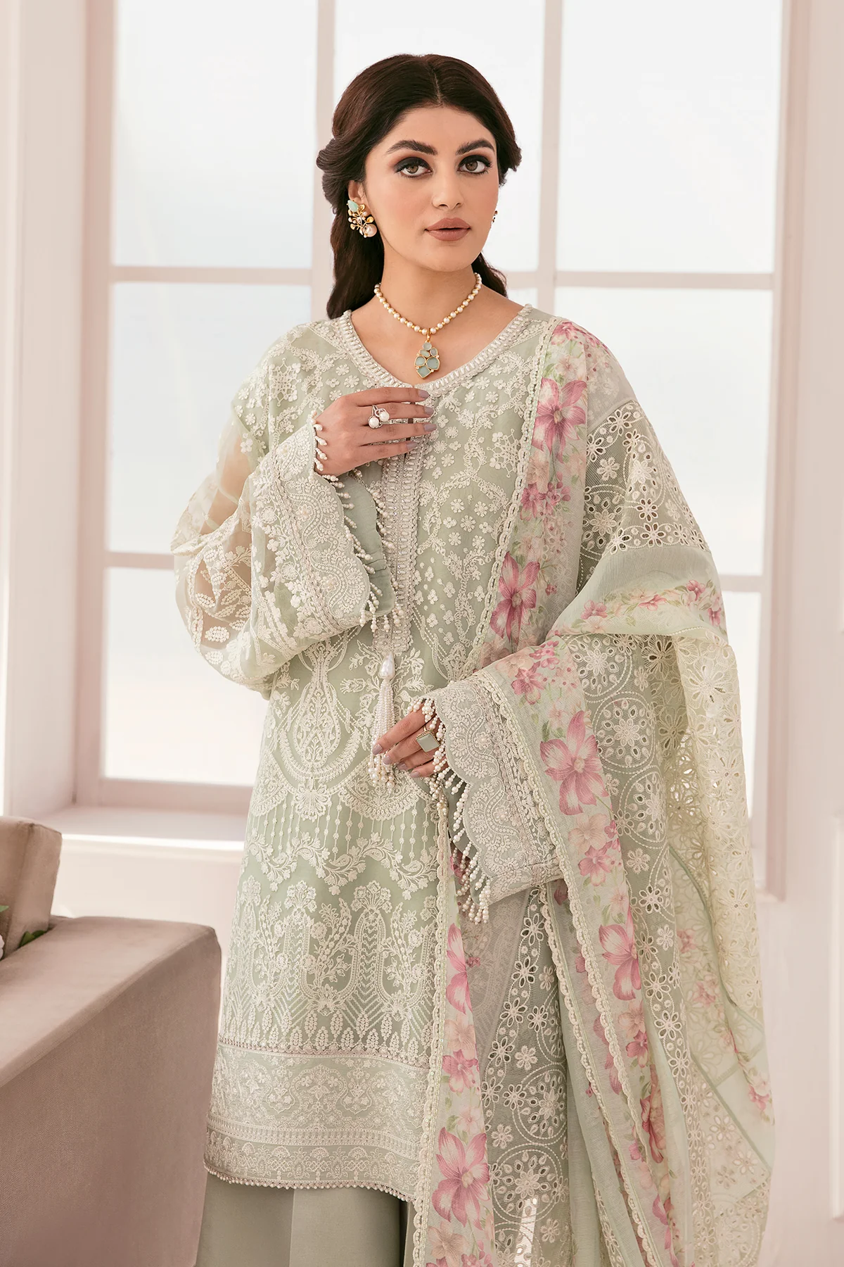 EMBROIDERED CHIFFON CH11-01 UNSTITCHED - Image 6