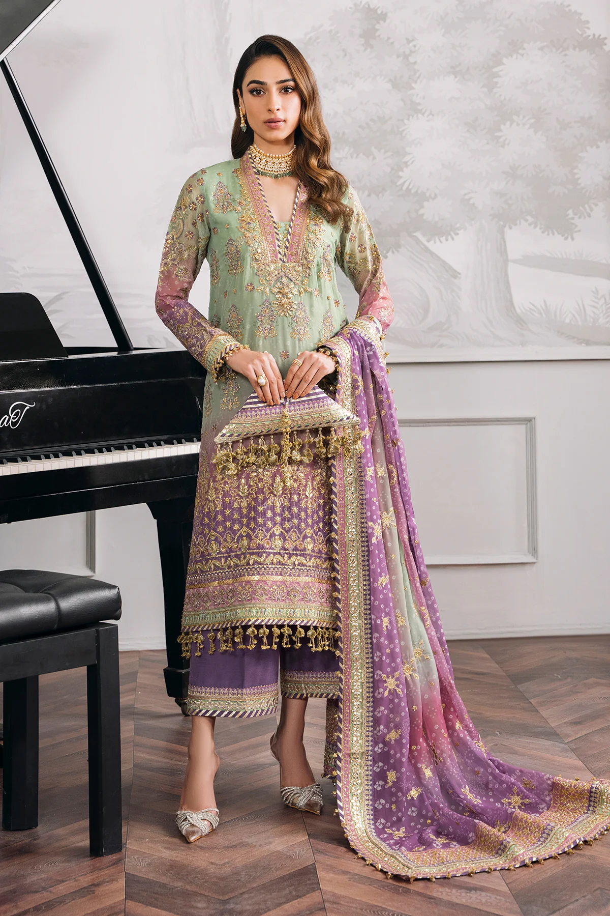EMBROIDERED CHIFFON CH12-08 STITCHED - Image 11