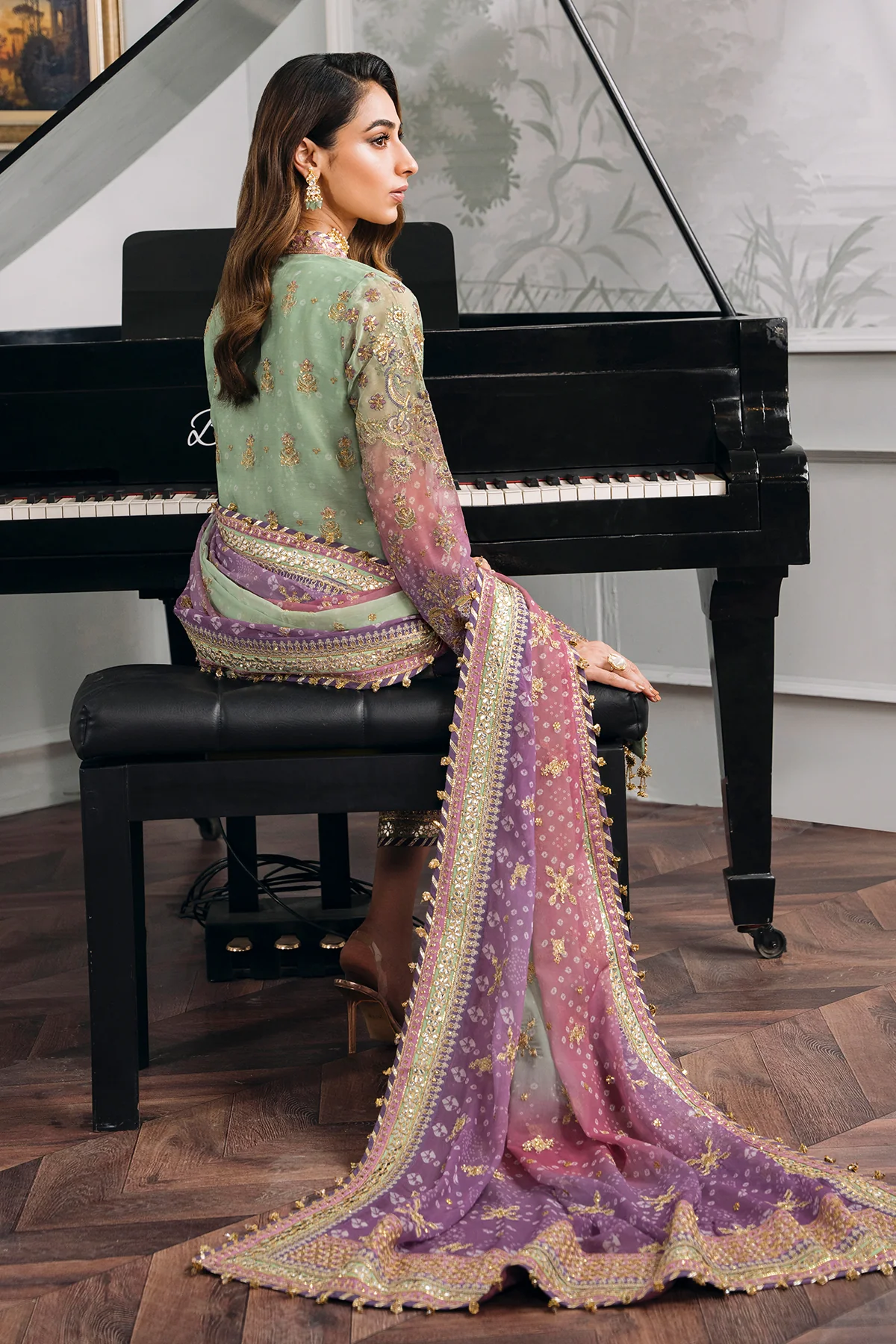 EMBROIDERED CHIFFON CH12-08 STITCHED - Image 12