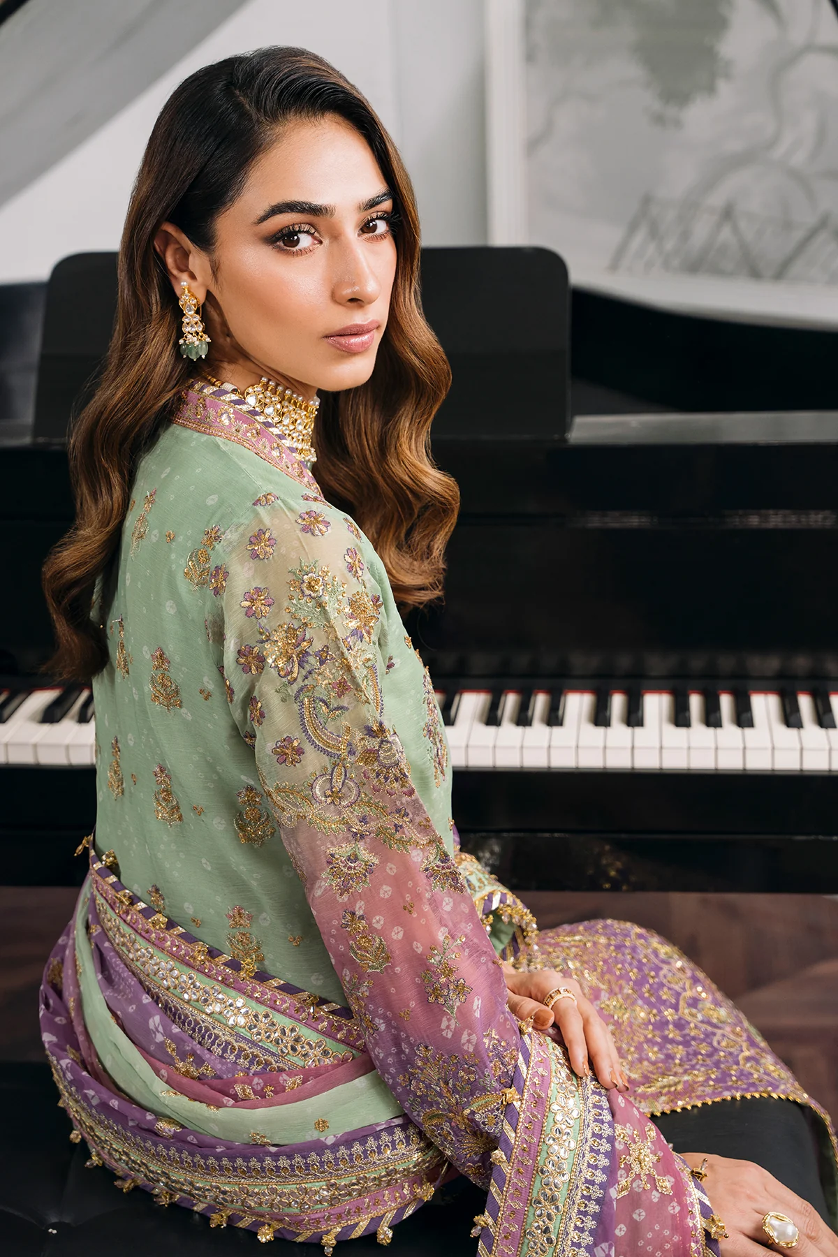 EMBROIDERED CHIFFON CH12-08 STITCHED - Image 15