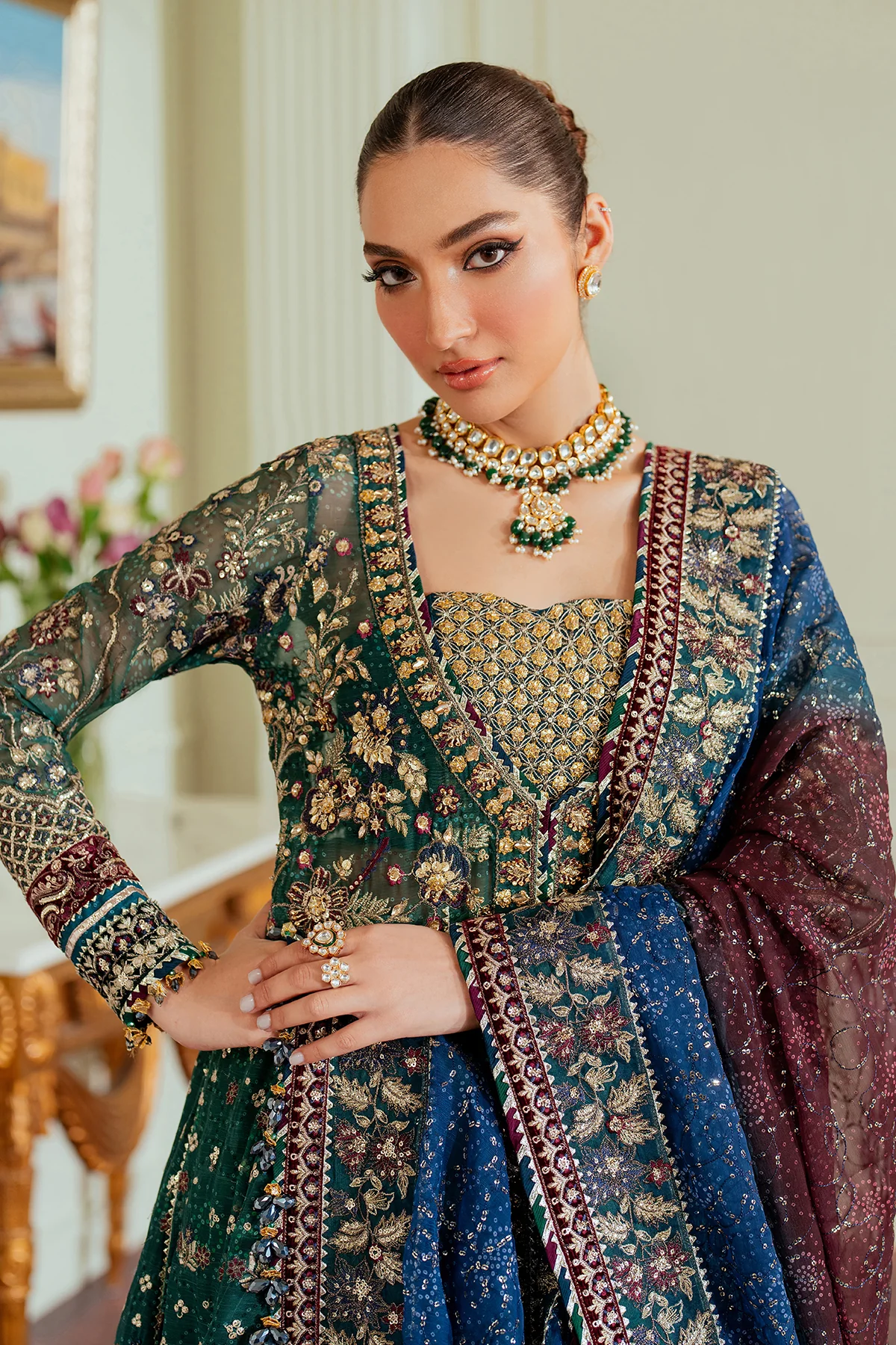 EMBROIDERED CHIFFON CH13-03 UNSTITCHED - Image 17