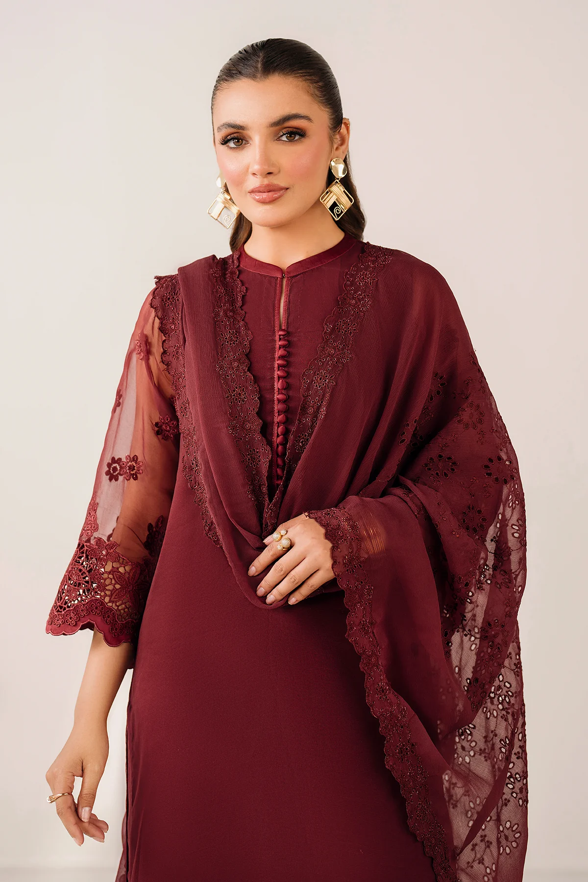EMBROIDERED CHIFFON DUPATTA 76 - Image 3