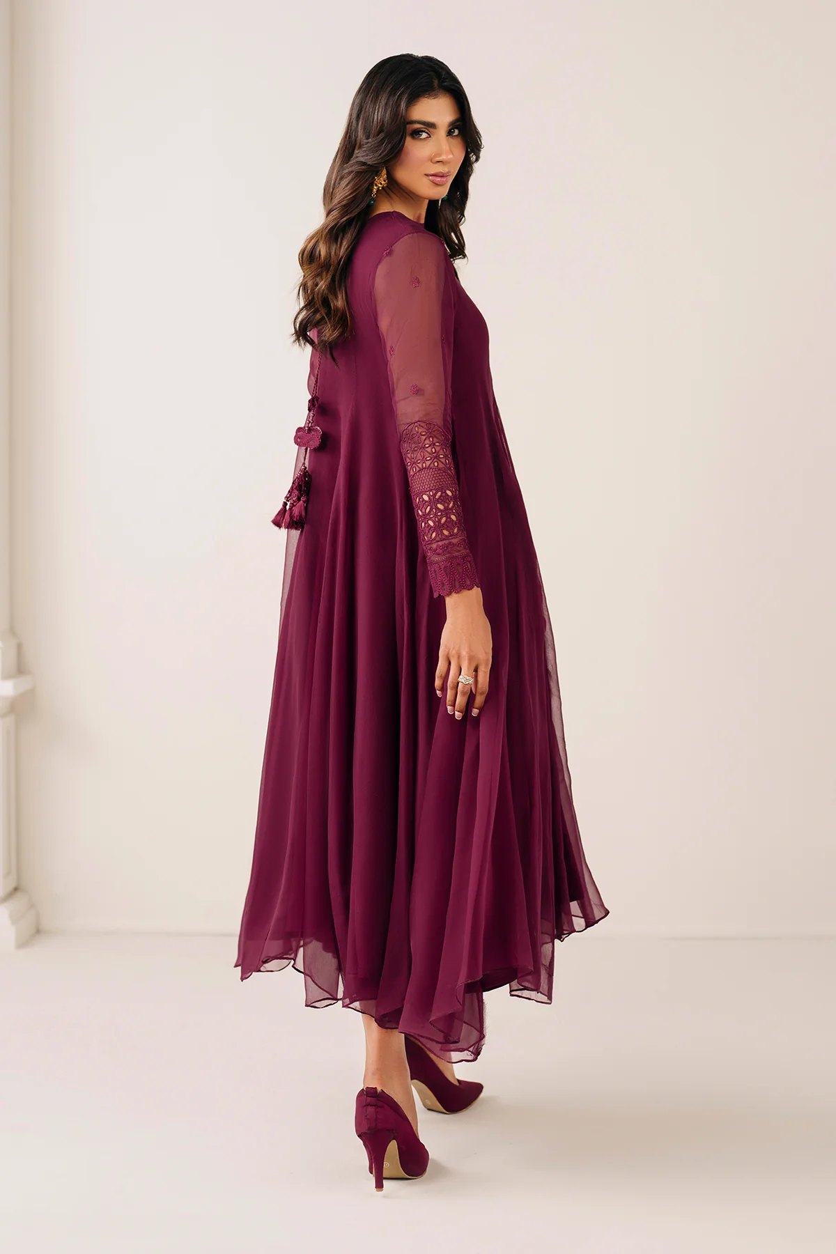 EMBROIDERED CHIFFON FROCK PR-1121 - Image 2