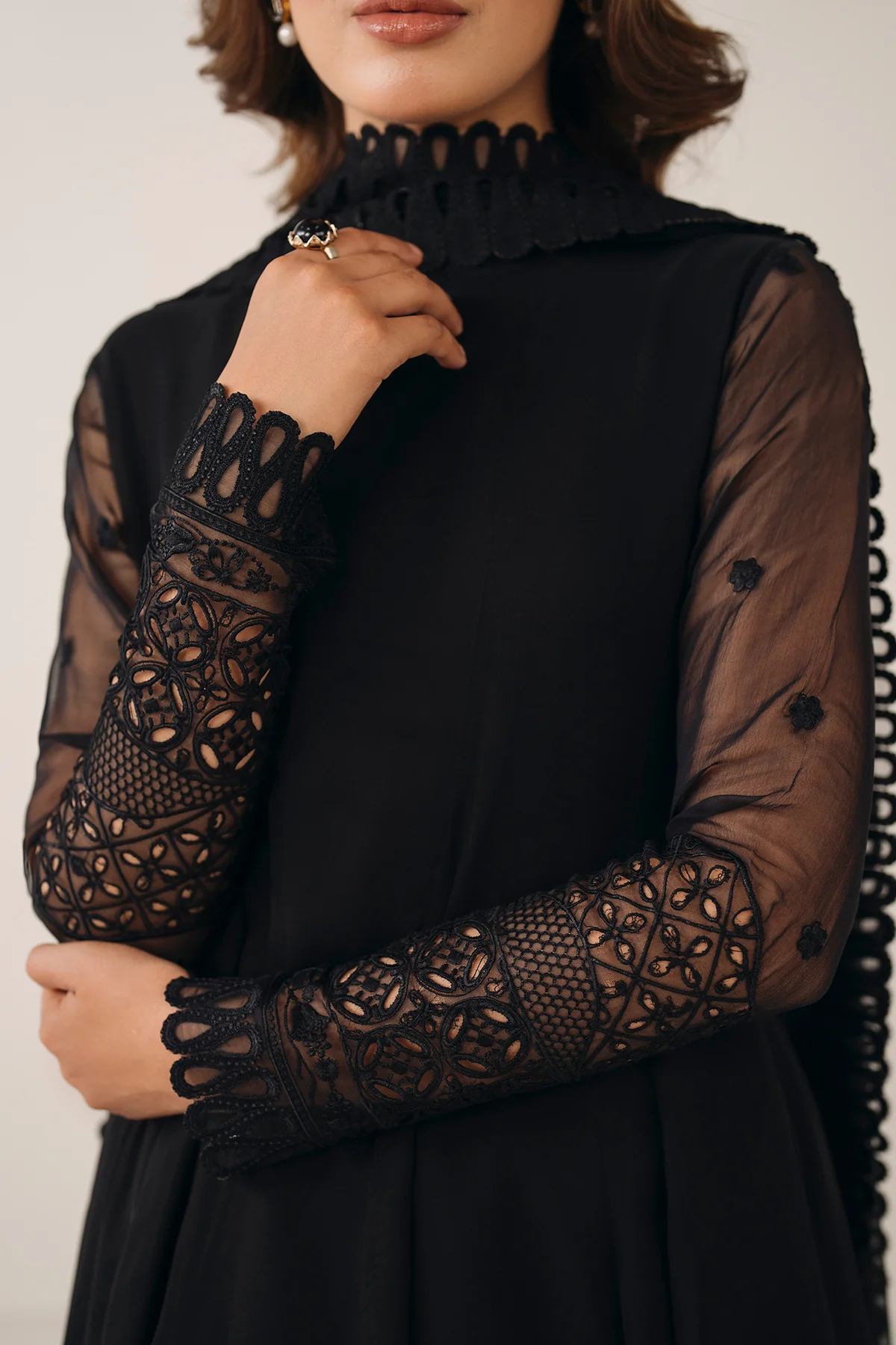 EMBROIDERED CHIFFON FROCK PR-1122 - Image 4
