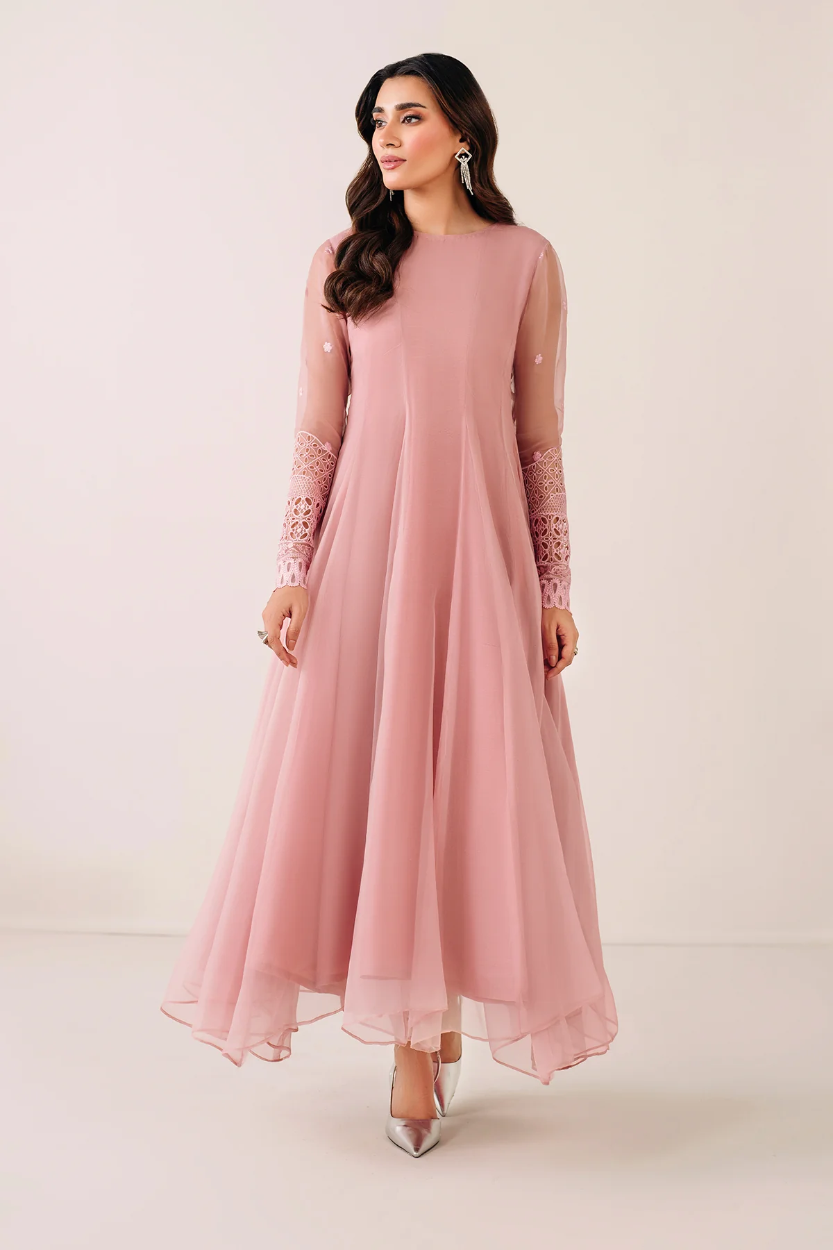 EMBROIDERED CHIFFON FROCK PR-1124