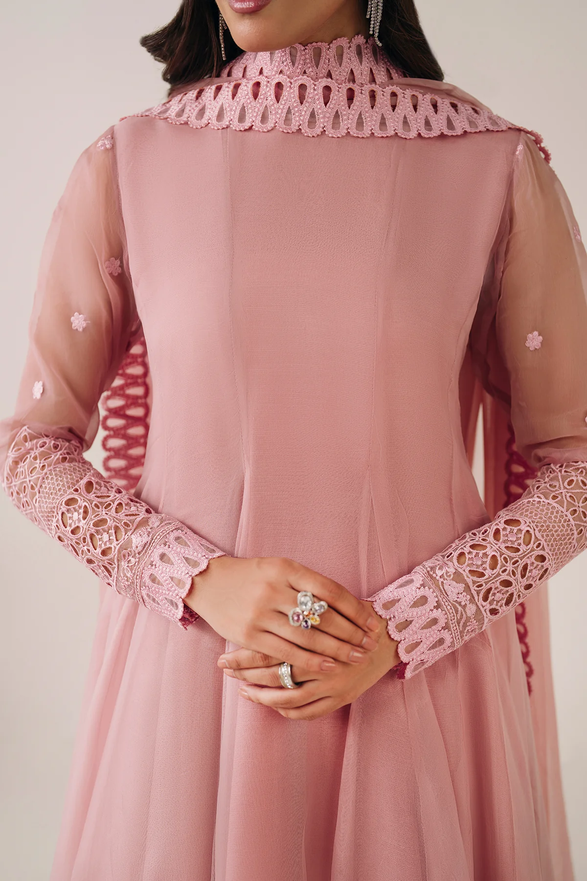 EMBROIDERED CHIFFON FROCK PR-1124 - Image 4