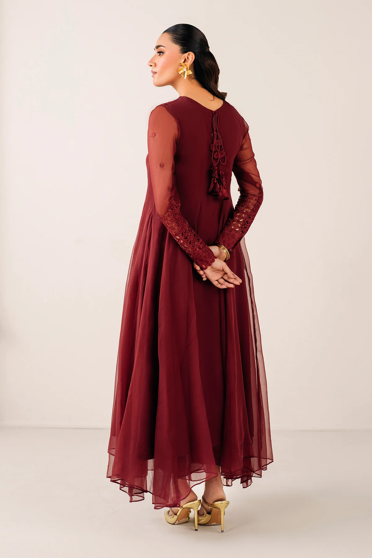 EMBROIDERED CHIFFON FROCK PR-1126 - Image 2