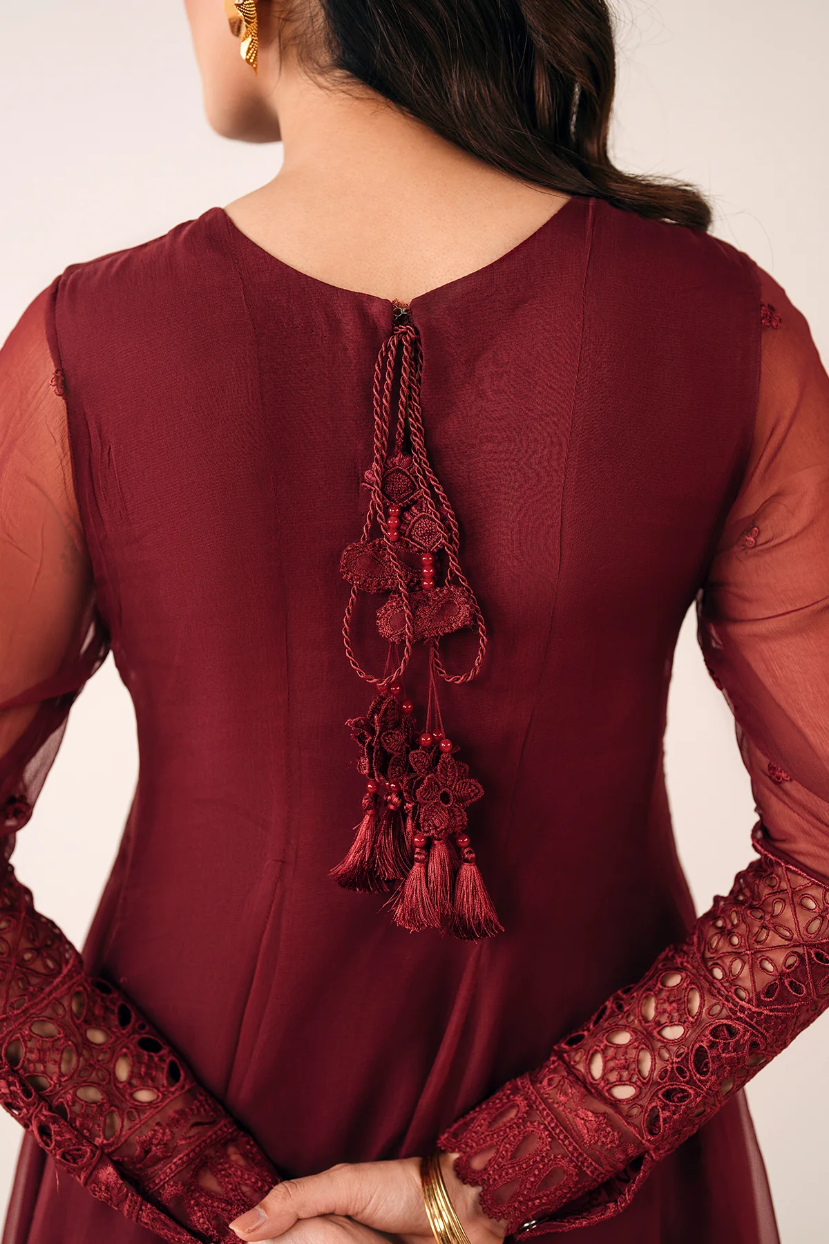 EMBROIDERED CHIFFON FROCK PR-1126 - Image 4
