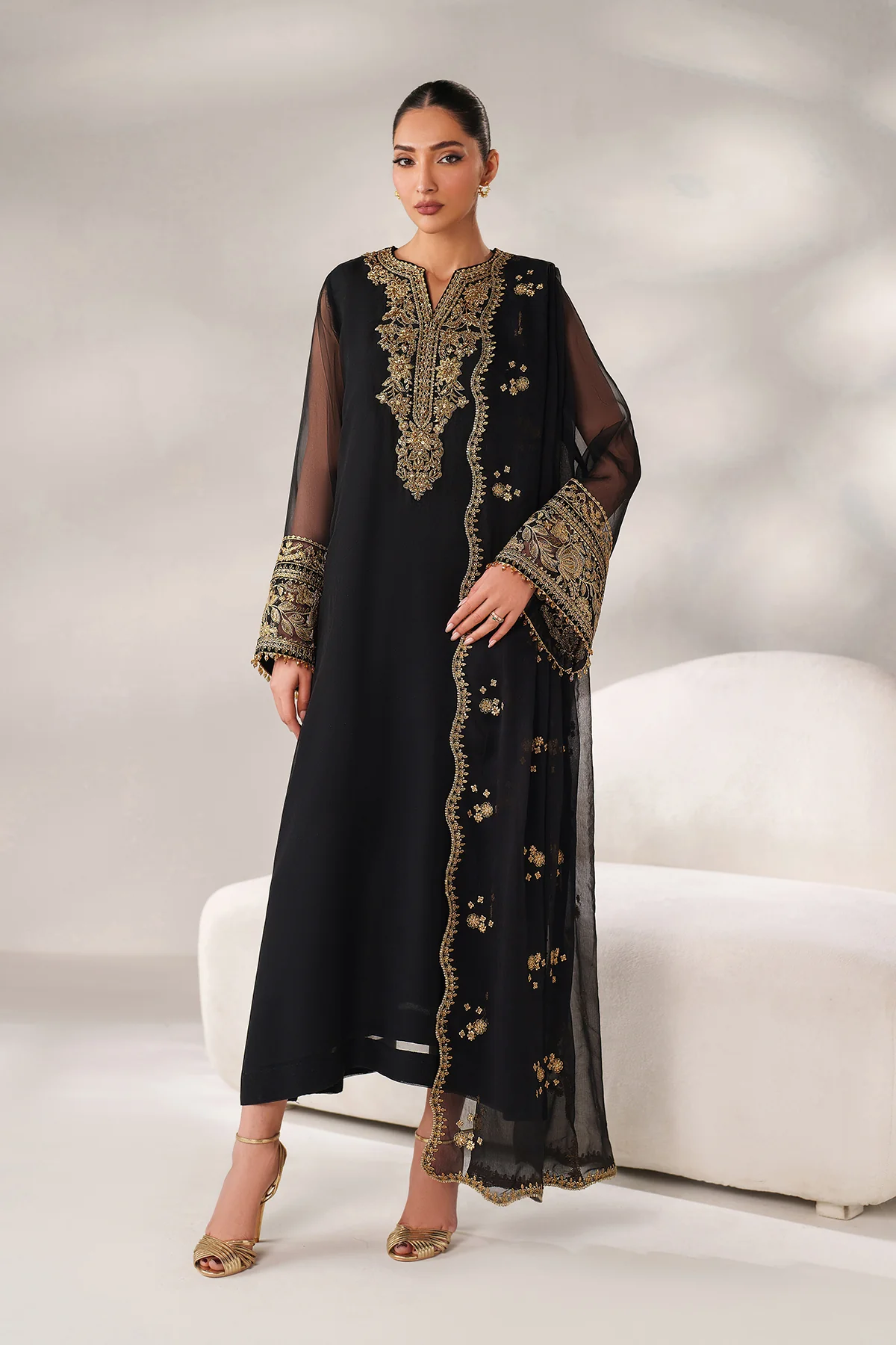 EMBROIDERED CHIFFON PR-1250