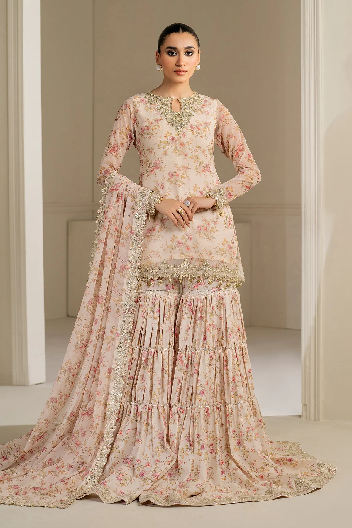 EMBROIDERED CHIFFON UF-4164