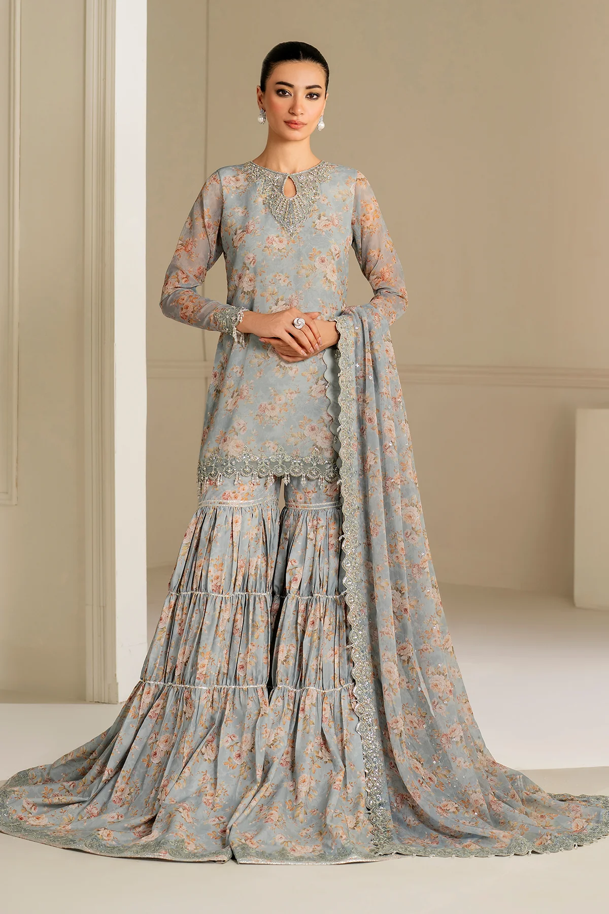 EMBROIDERED CHIFFON UF-4165