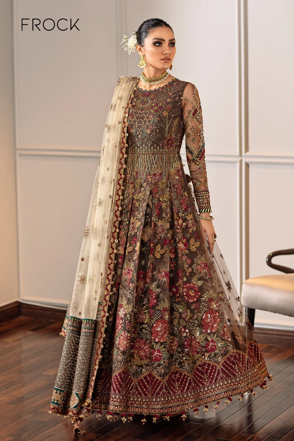 EMBROIDERED NET CH09-02 UNSTITCHED - Image 14