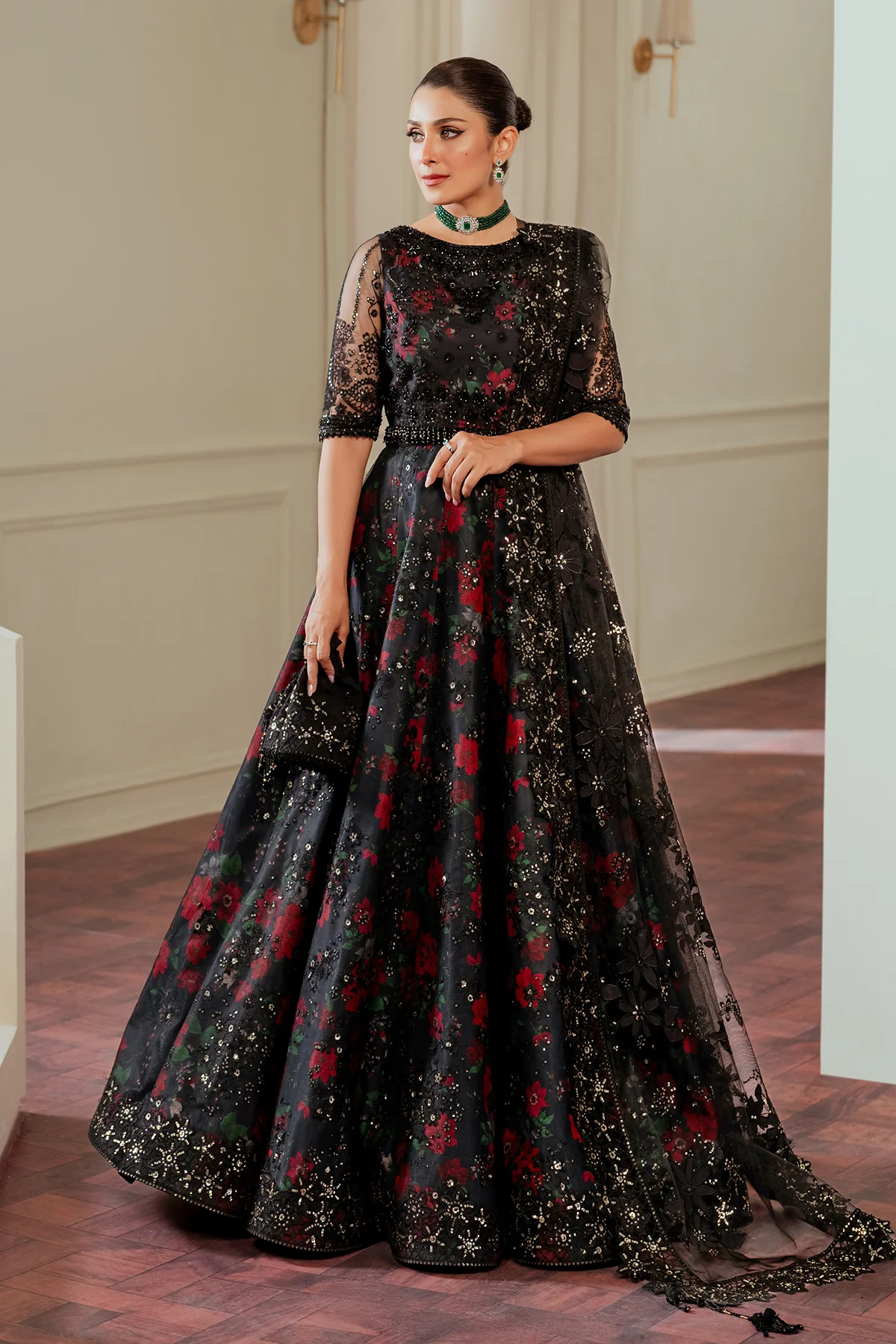 EMBROIDERED NET CH13-05 UNSTITCHED - Image 12