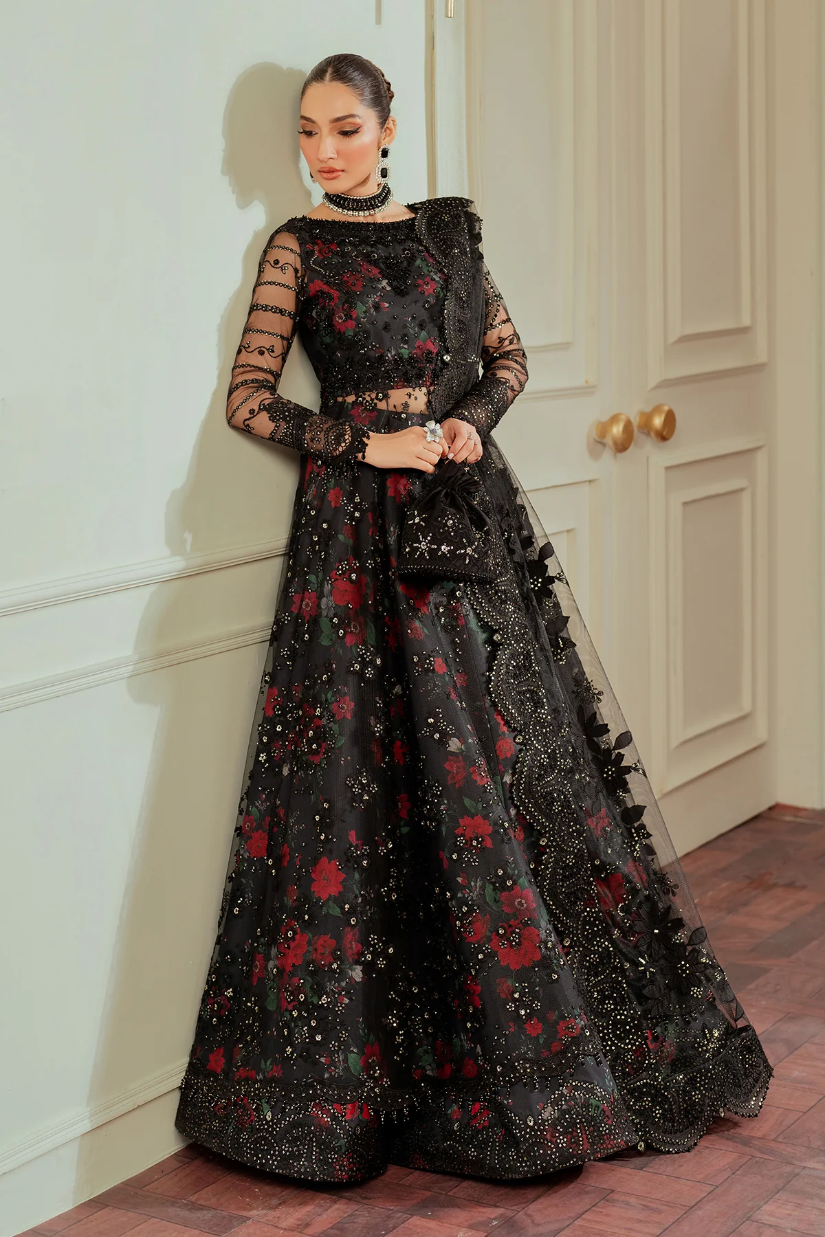 EMBROIDERED NET CH13-05 UNSTITCHED - Image 18