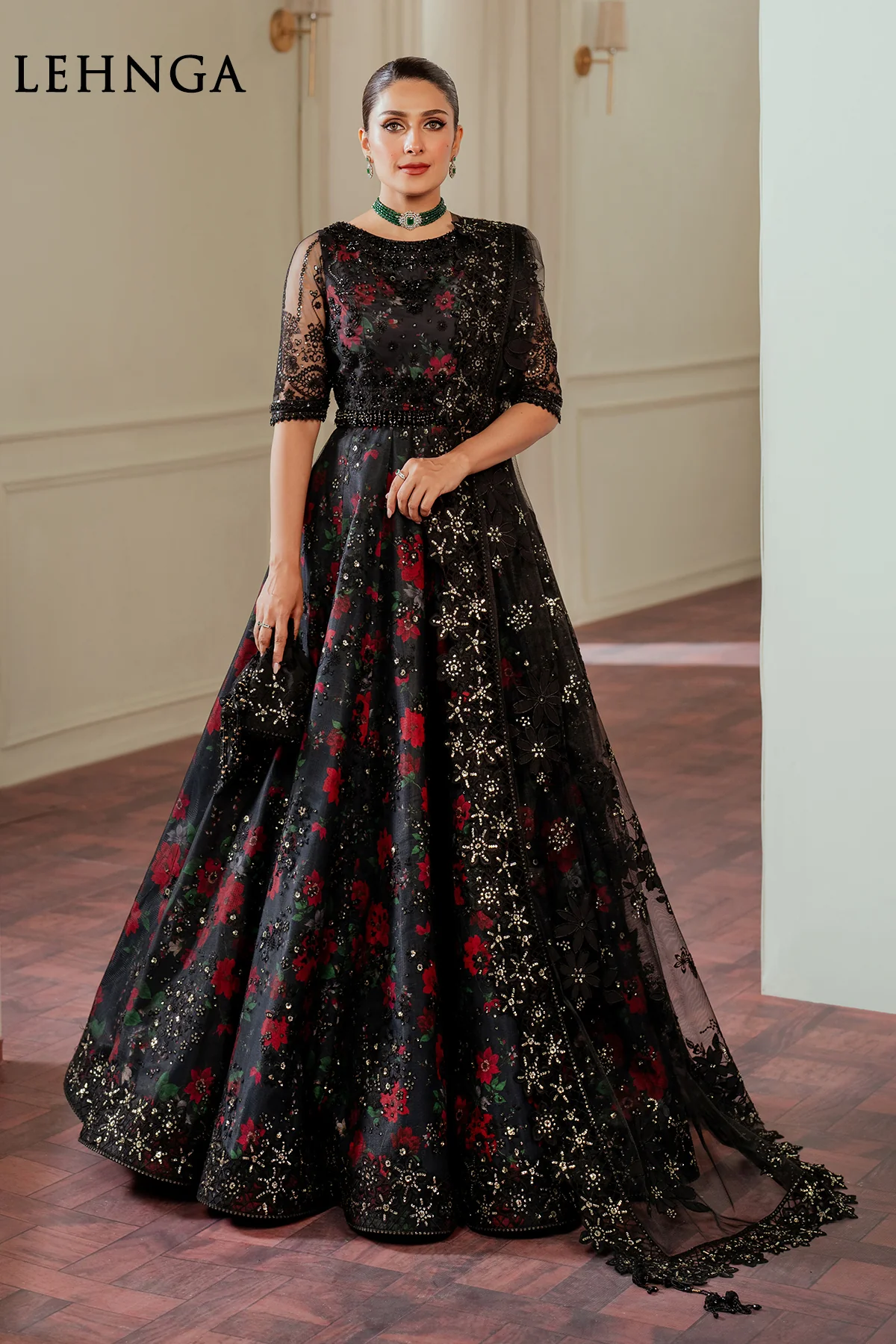EMBROIDERED NET CH13-05 UNSTITCHED - Image 2