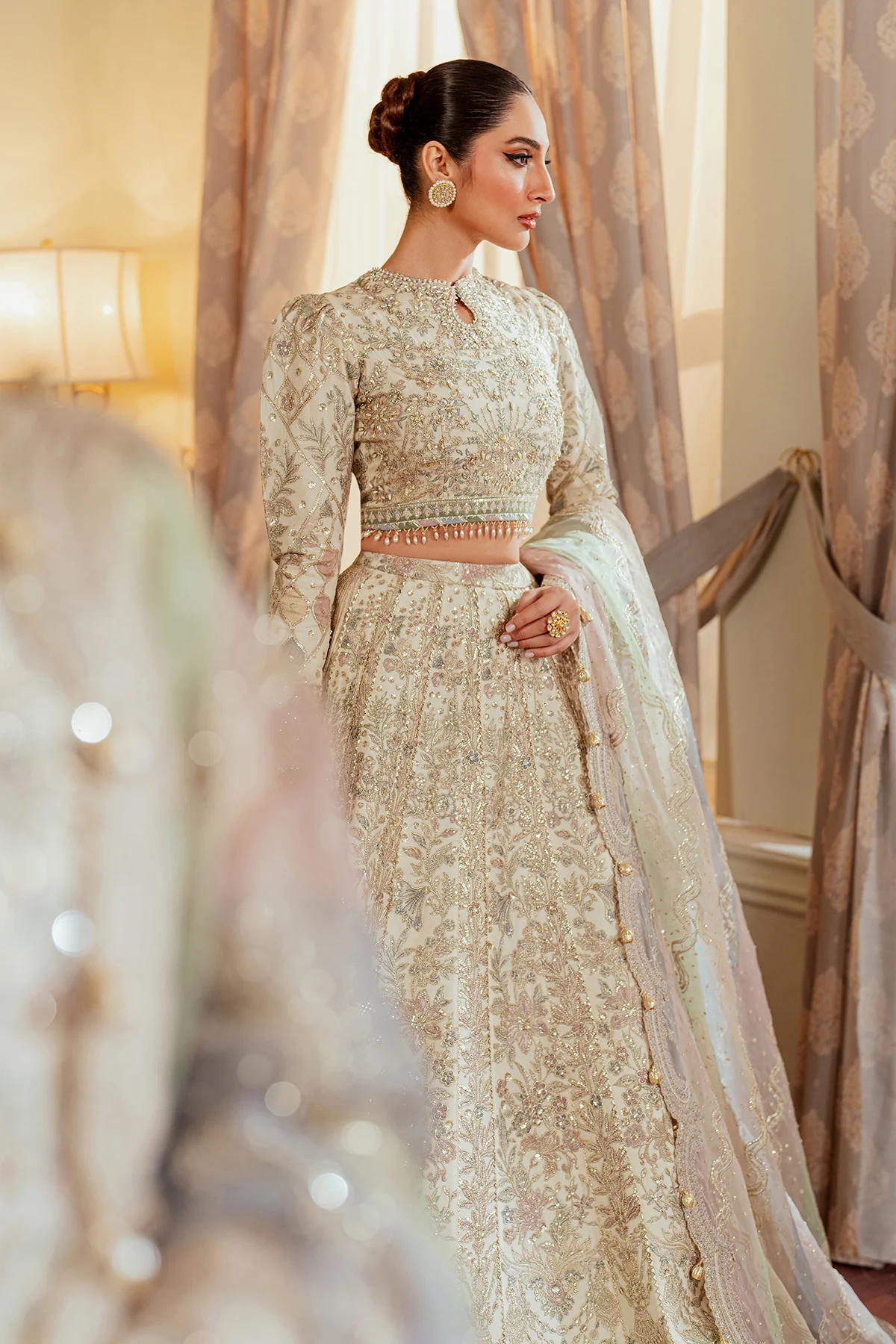 EMBROIDERED NET CH13-06 UNSTITCHED - Image 17