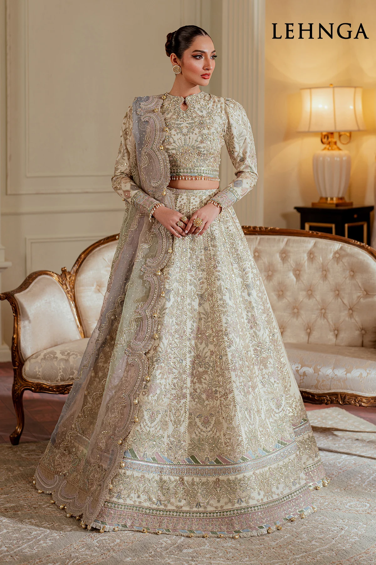 EMBROIDERED NET CH13-06 UNSTITCHED - Image 5