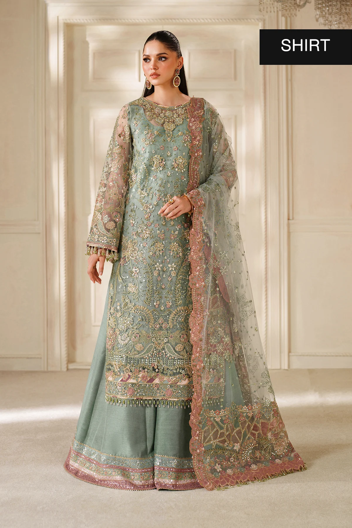EMBROIDERED NET CH14-06 UNSTITCHED - Image 2