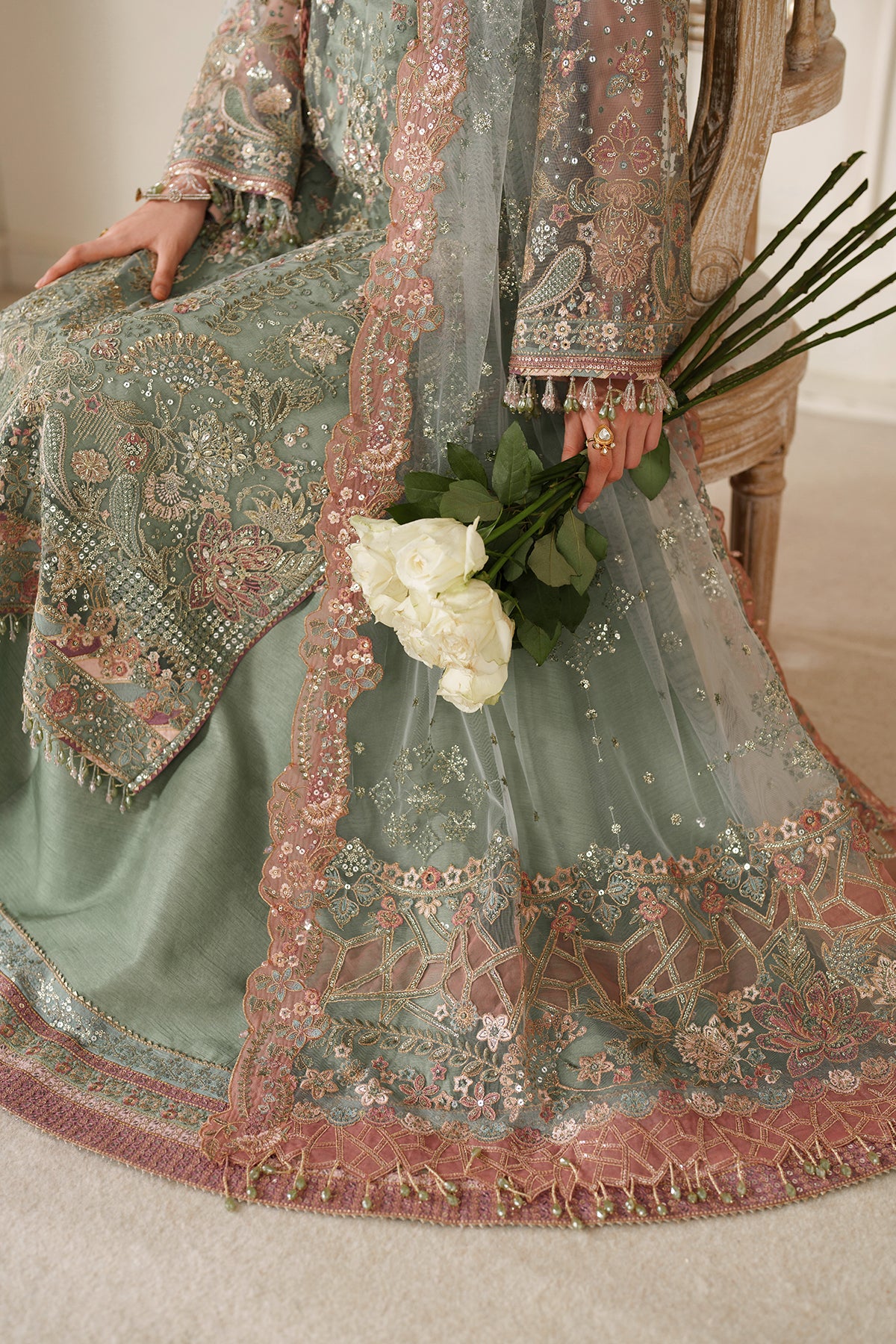 EMBROIDERED NET CH14-06 UNSTITCHED - Image 8