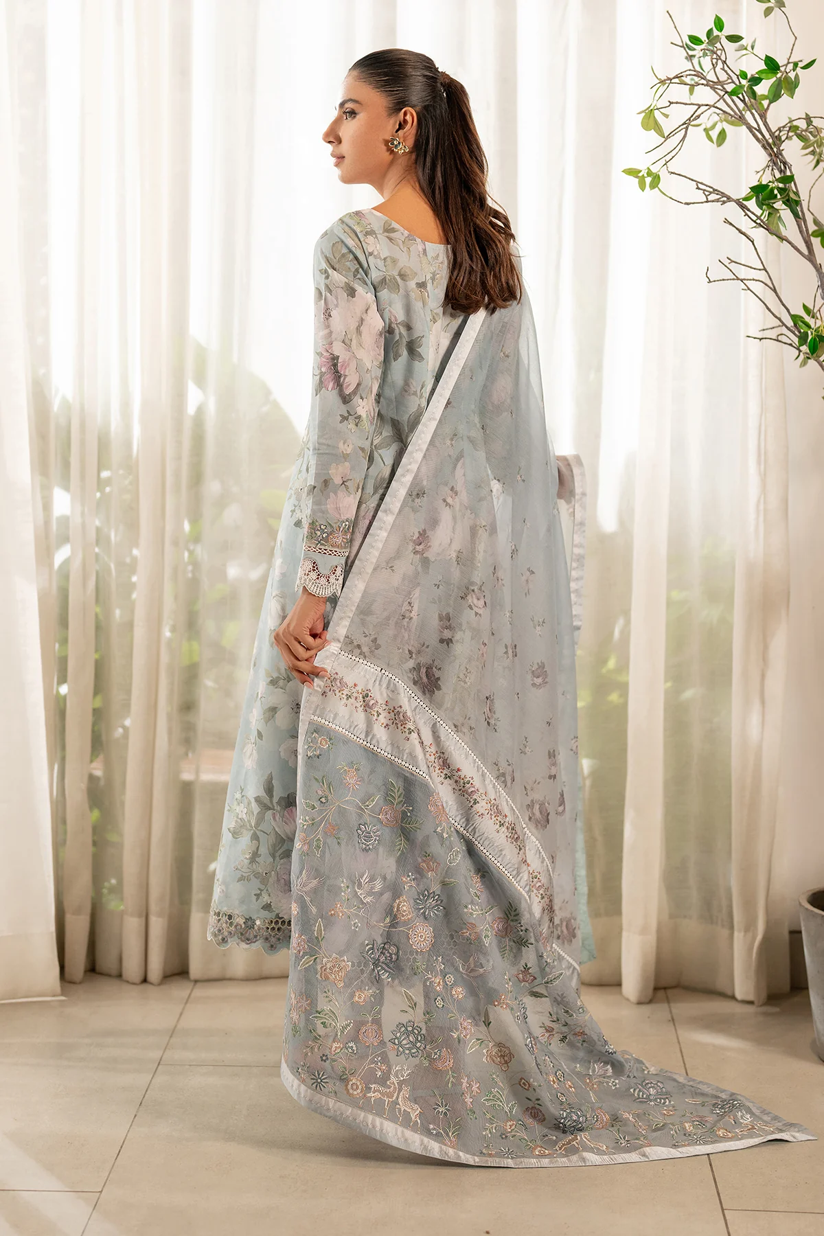 EMBROIDERED PRINTED LAWN UF-4103 - Image 2