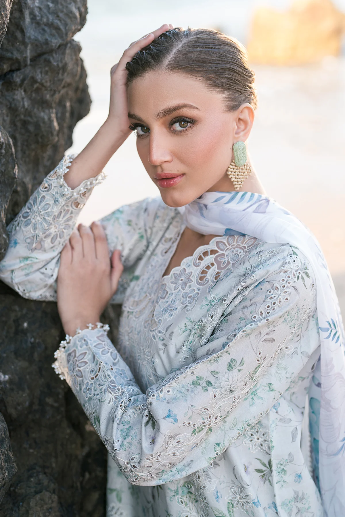 EMBROIDERED PRINTED LAWN UF-4129 - Image 7