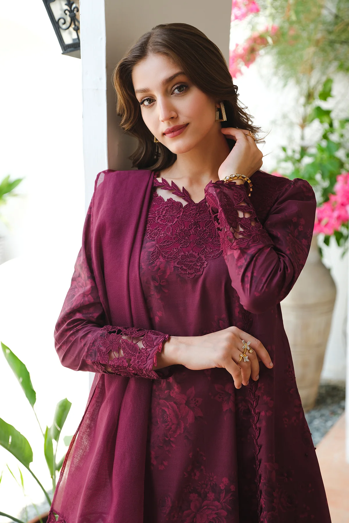 EMBROIDERED PRINTED LAWN UF-645 - Image 5