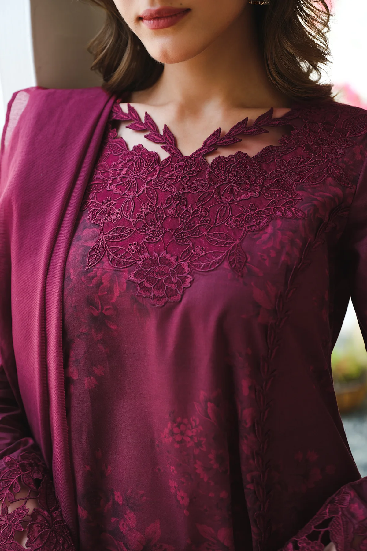 EMBROIDERED PRINTED LAWN UF-645 - Image 6