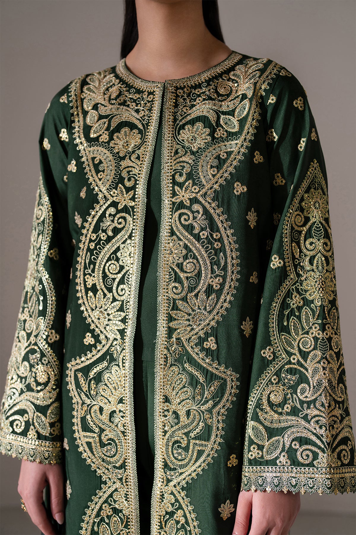 EMBROIDERED RAW SILK UF-4139 - Image 3