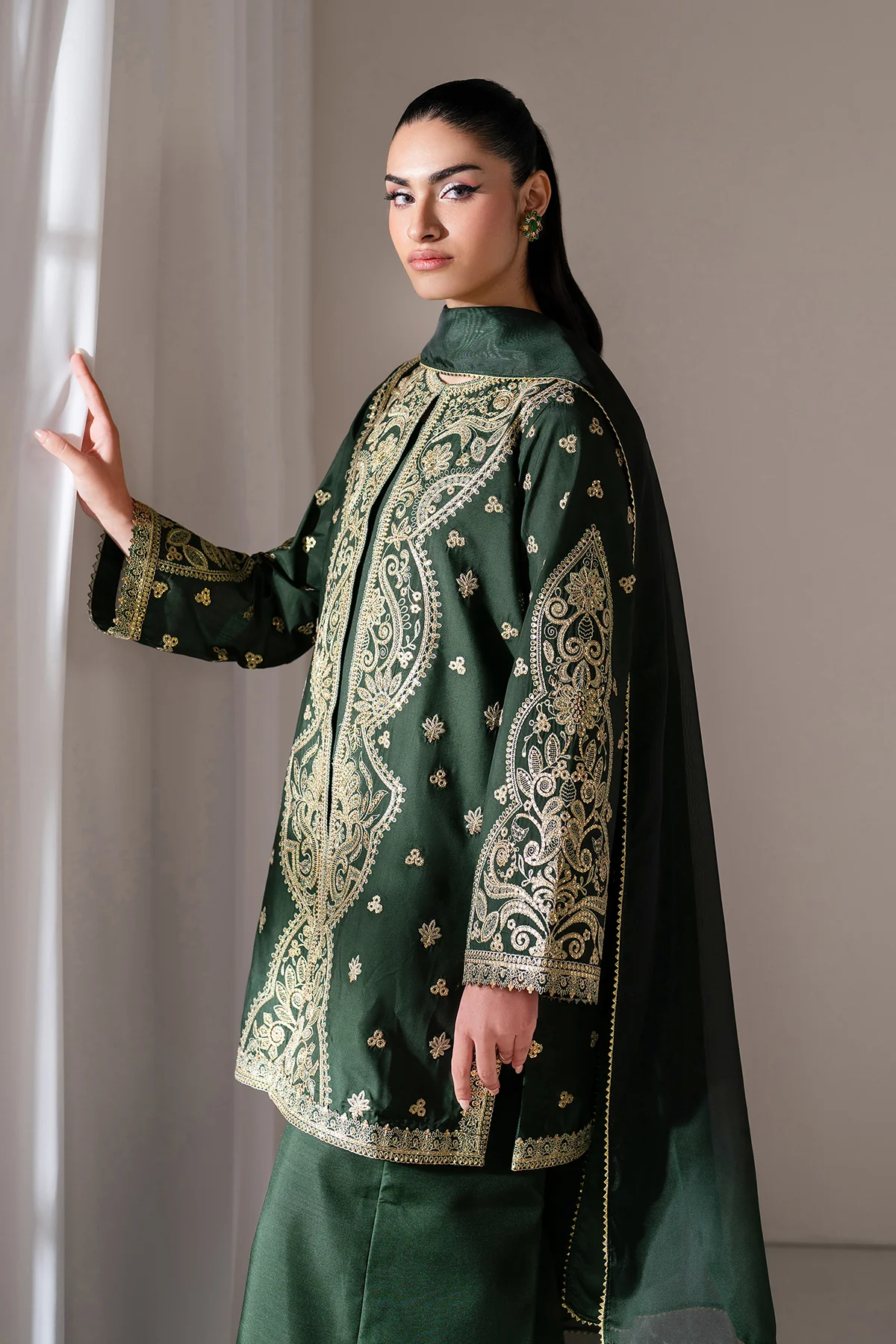 EMBROIDERED RAW SILK UF-4139 - Image 4