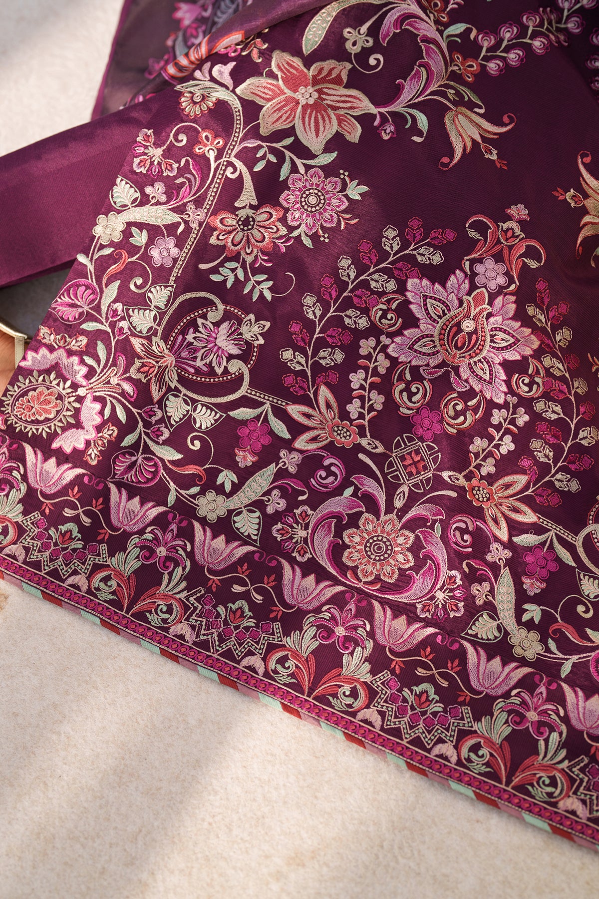 EMBROIDERED RAW SILK SF-4382 - Image 3