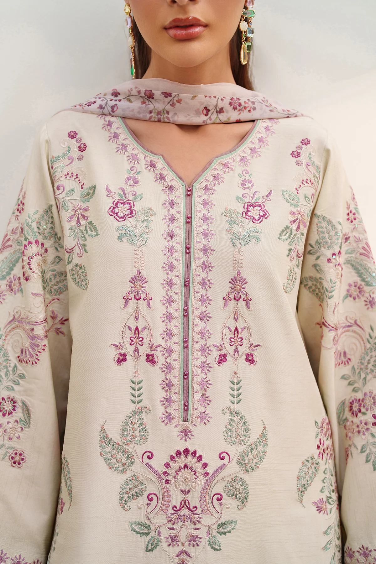 EMBROIDERED RAW SILK SF-4385 - Image 3