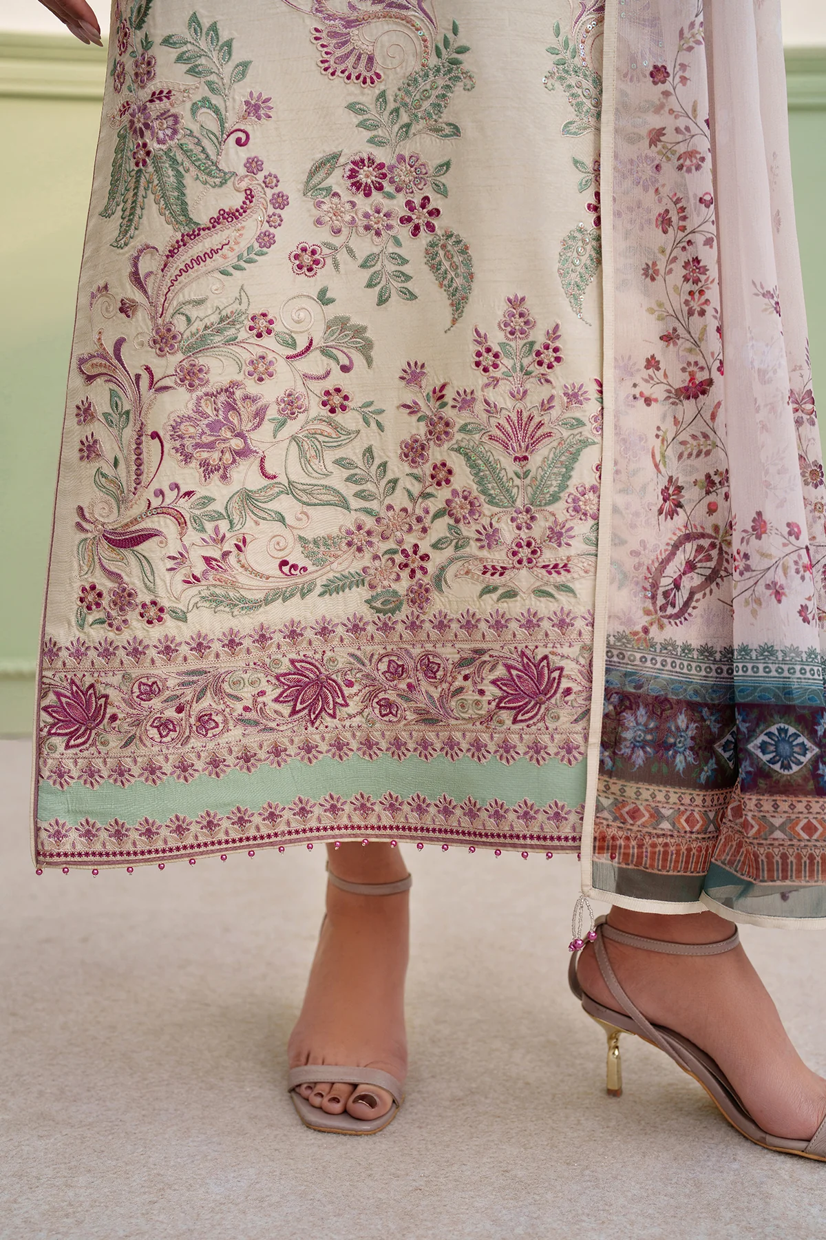 EMBROIDERED RAW SILK SF-4385 - Image 5