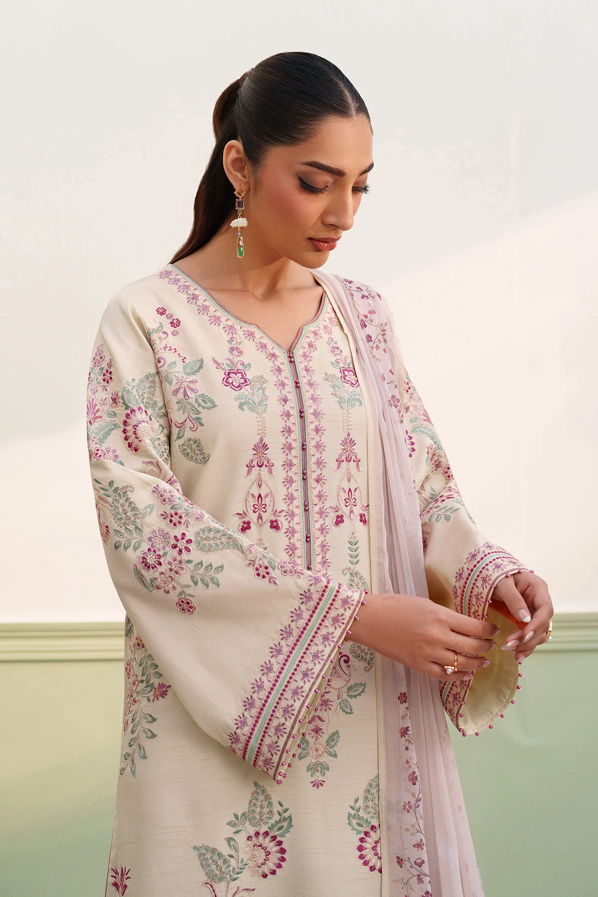 EMBROIDERED RAW SILK SF-4385 - Image 8