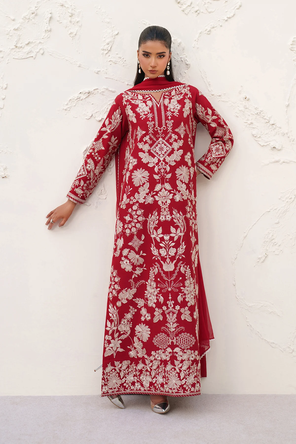 EMBROIDERED RAW SILK SF-4386