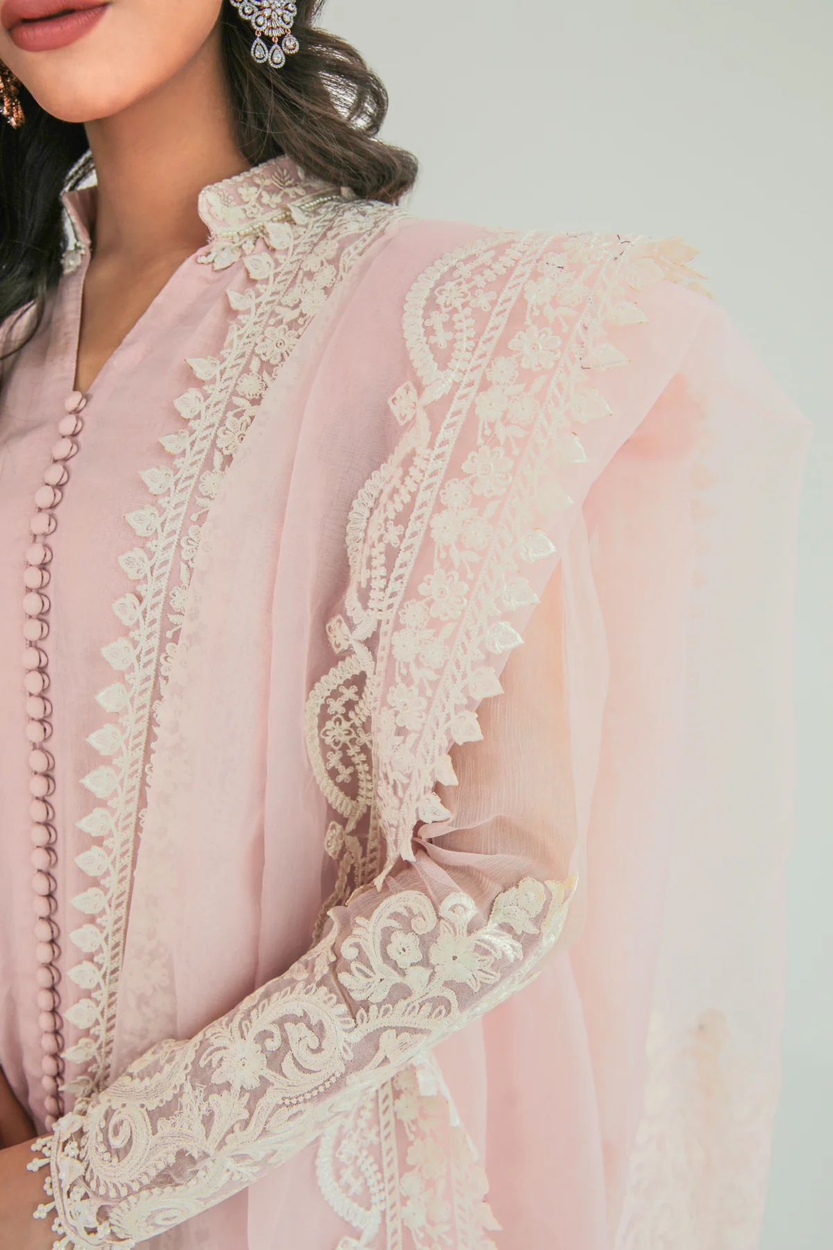 EMBROIDERED CHIFFON FROCK PR-685 - Image 3