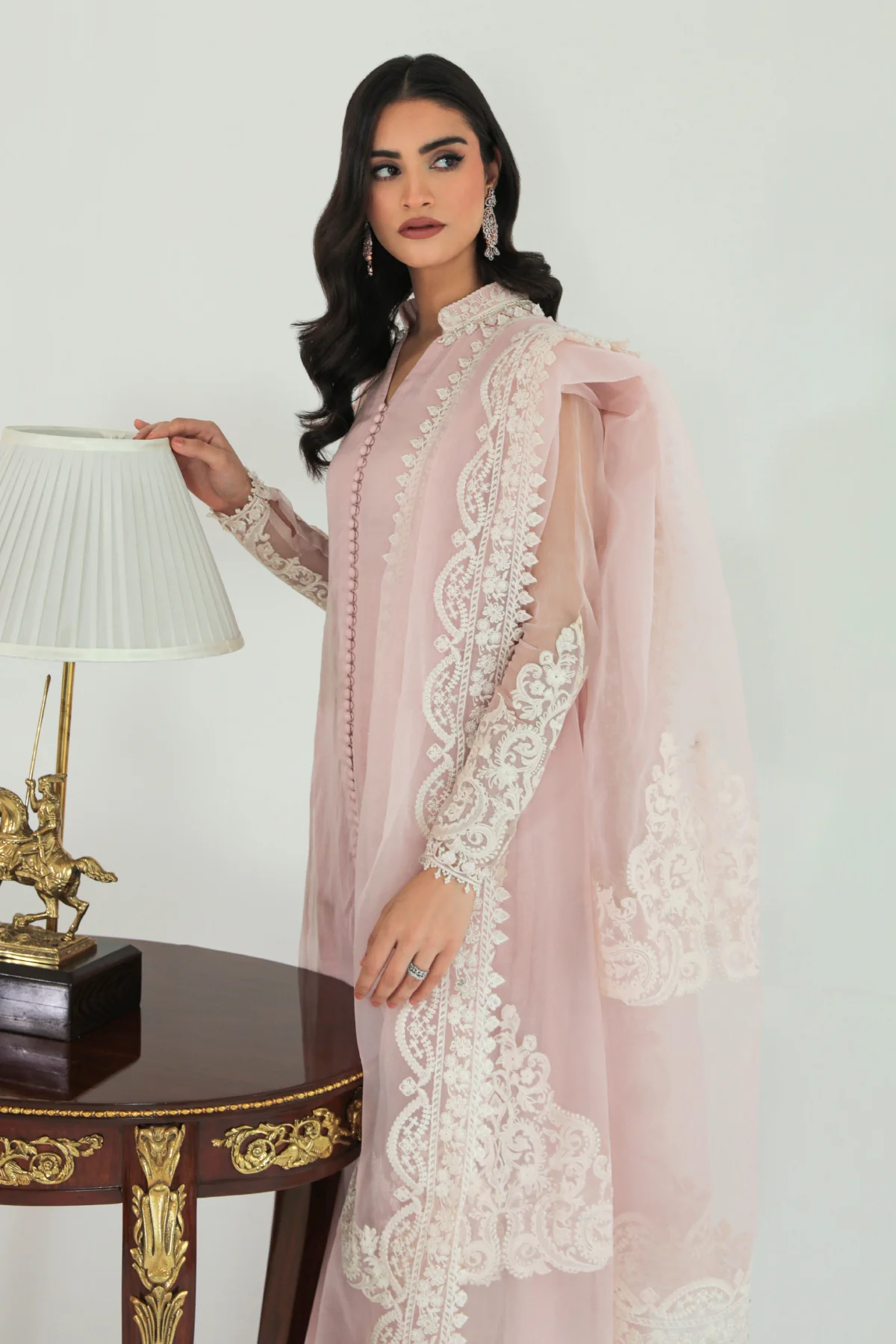 EMBROIDERED CHIFFON FROCK PR-685 - Image 4