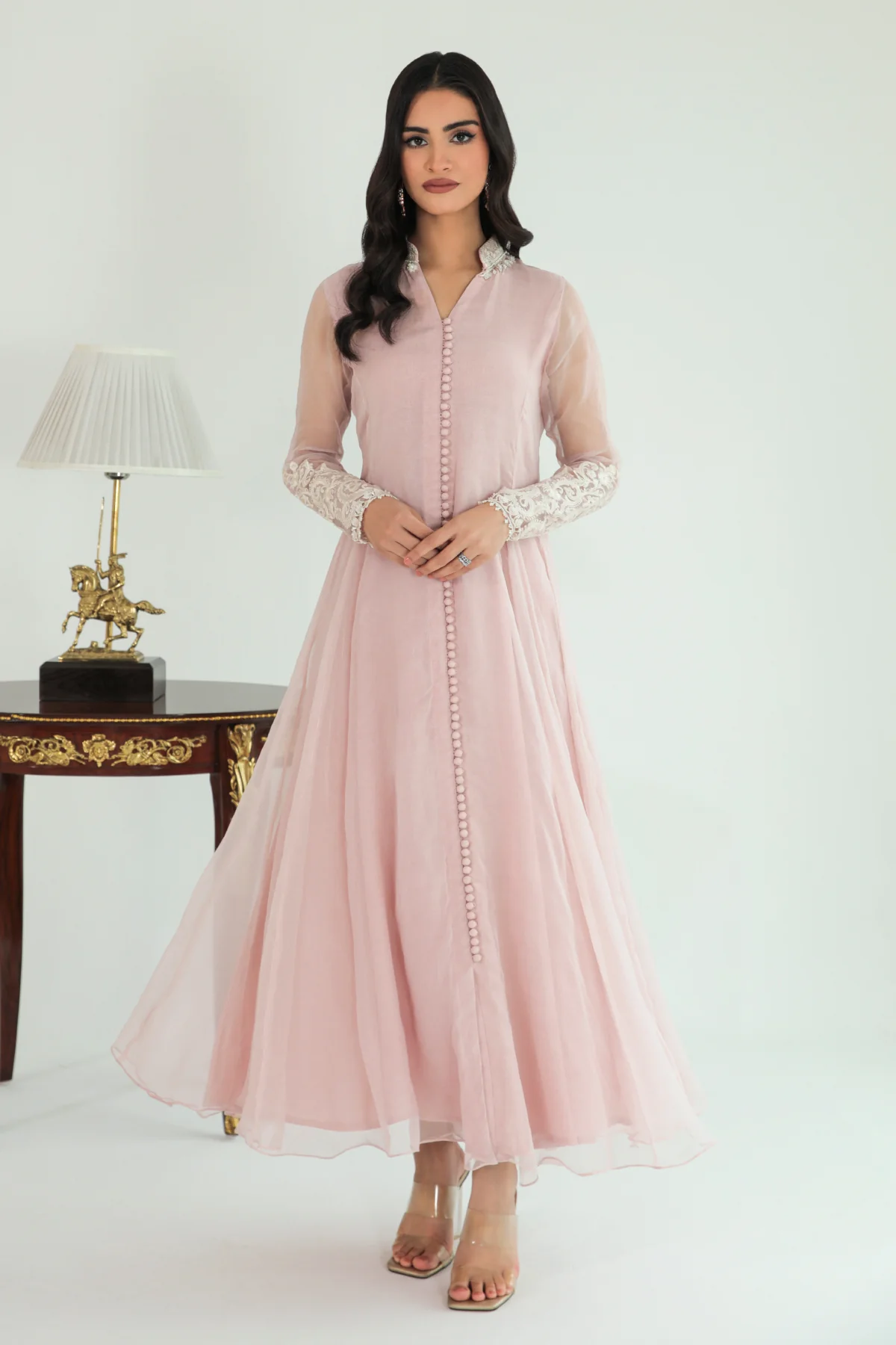 EMBROIDERED CHIFFON FROCK PR-685 - Image 6