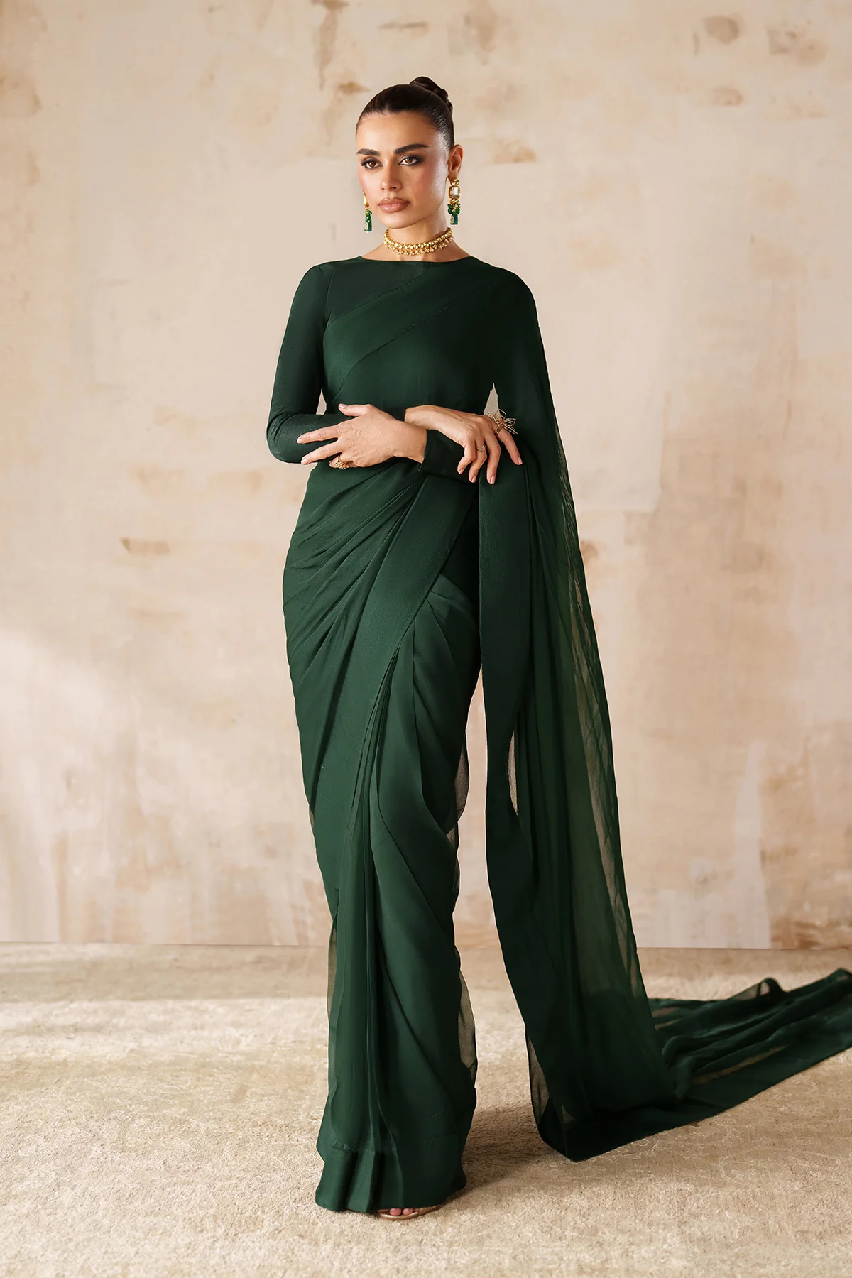 PLAIN CHIFFON SAREE EN-1220