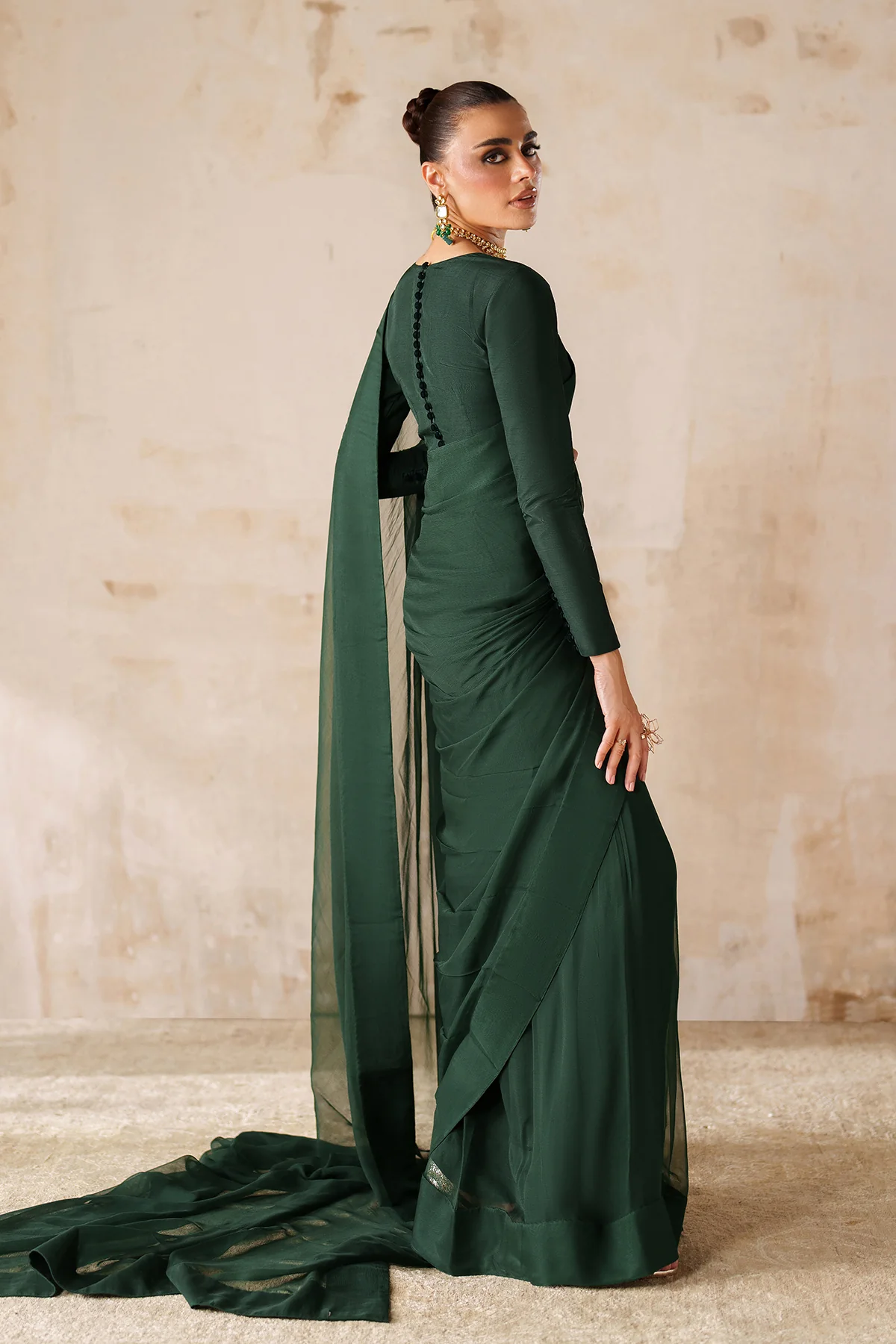 PLAIN CHIFFON SAREE EN-1220 - Image 2