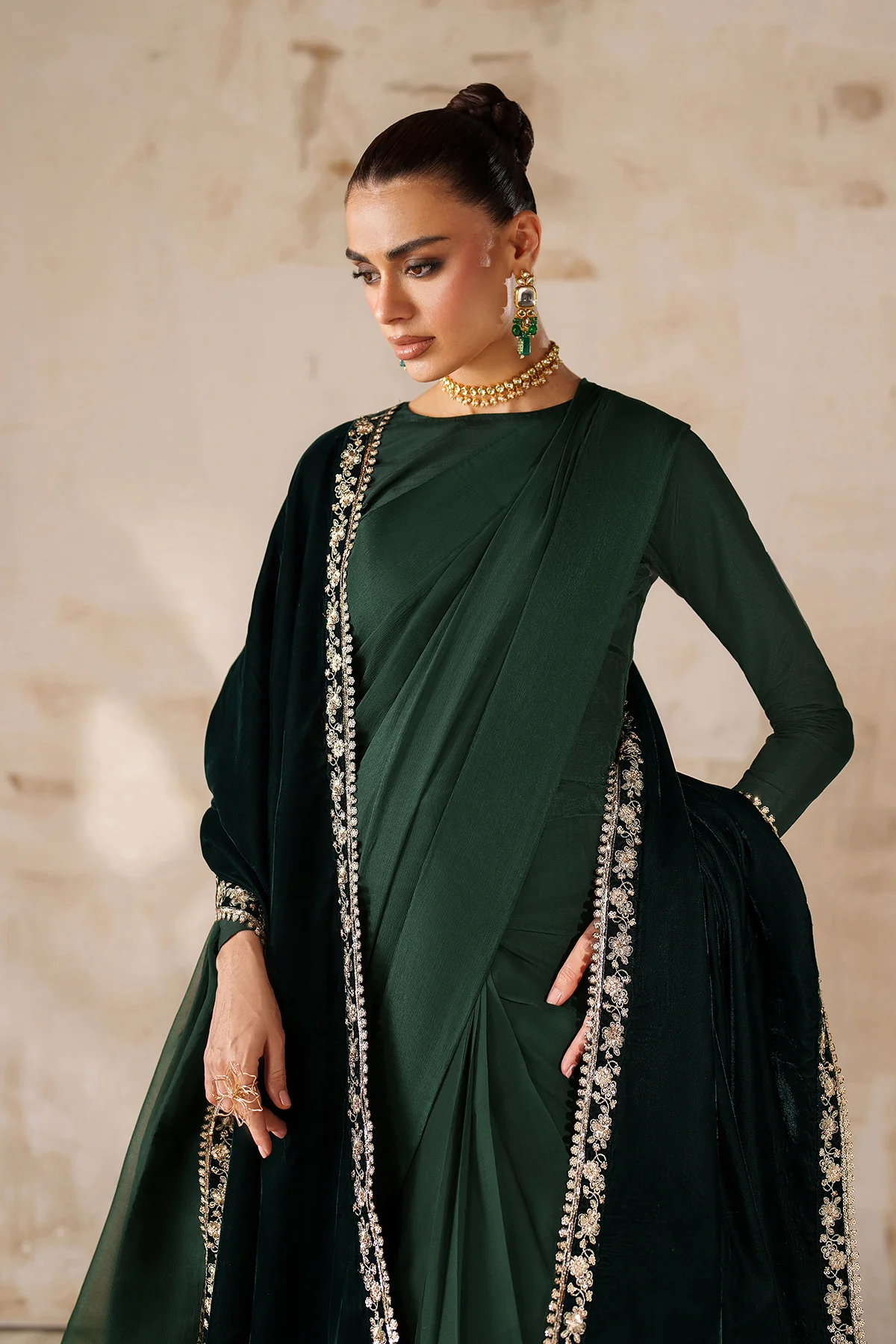 PLAIN CHIFFON SAREE EN-1220 - Image 3
