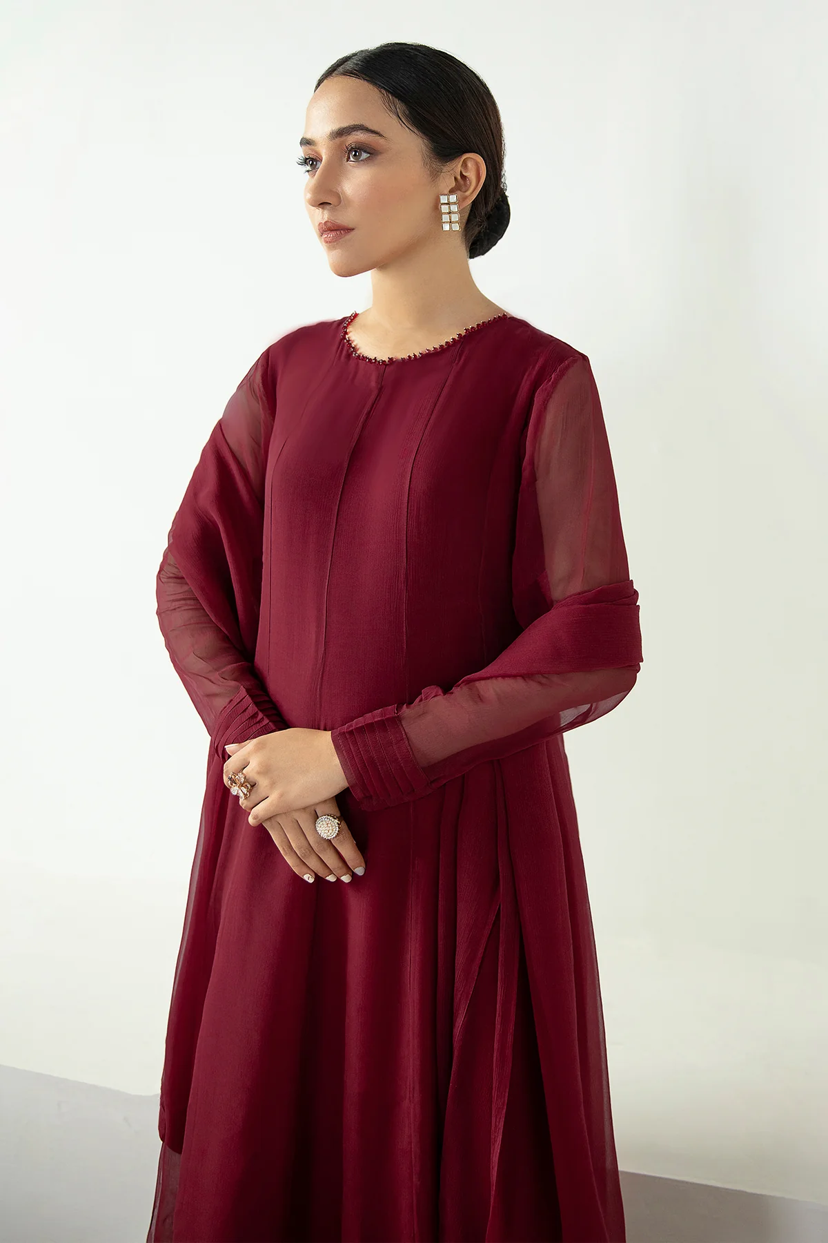 PLAIN CHIFFON FROCK PR-577 - Image 3